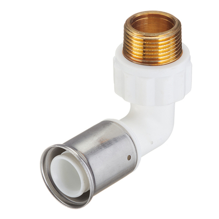 Угольник 90° НР, HENCO(ХЕНКО) ПВДФ пресс (белый), 16x1/2"