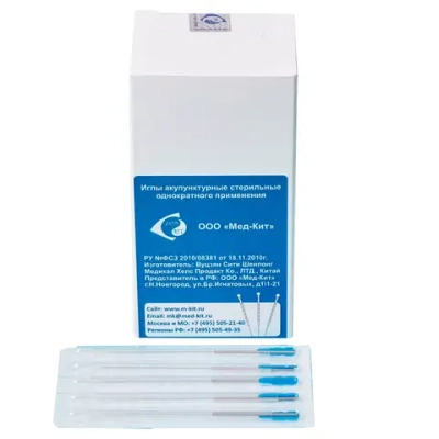 Иглы акупунктурные с направителем 0,25х30 мм Мед-Кит 100 шт