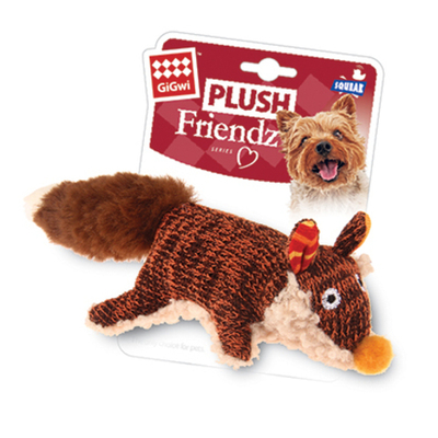 75385 Игрушка для собак Лиса с пищалкой 9см, серия PLUSH FRIENDZ, Gigwi