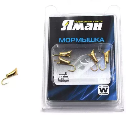 Мормышка вольфрамовая Яман Blue Fox с ушком цвет золото размер 5 вес 1,90г