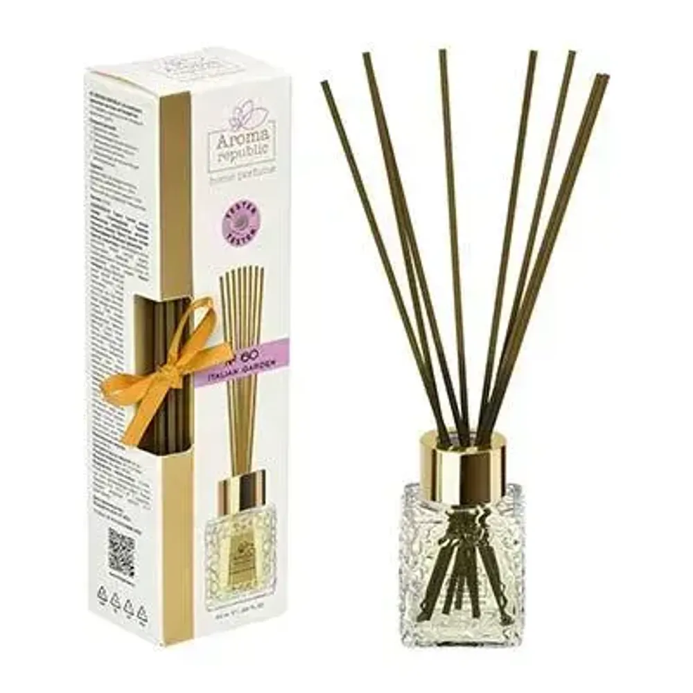 AROMA REPUBLIC Ароматический диффузор в стеклянном флаконе 50 мл,»№60 Italian garden» /12 AROMA REPUBLIC Ароматический диффузор в стеклянном флаконе 50 мл,»№60 Italian garden» /12