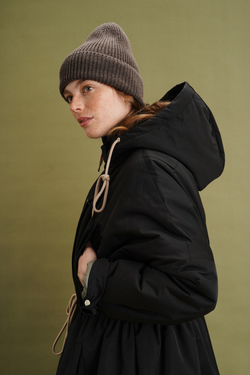 Парка оверсайз зимняя удлиненная, черная