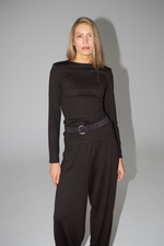 Лонгслив облегающий из тонкой шерсти