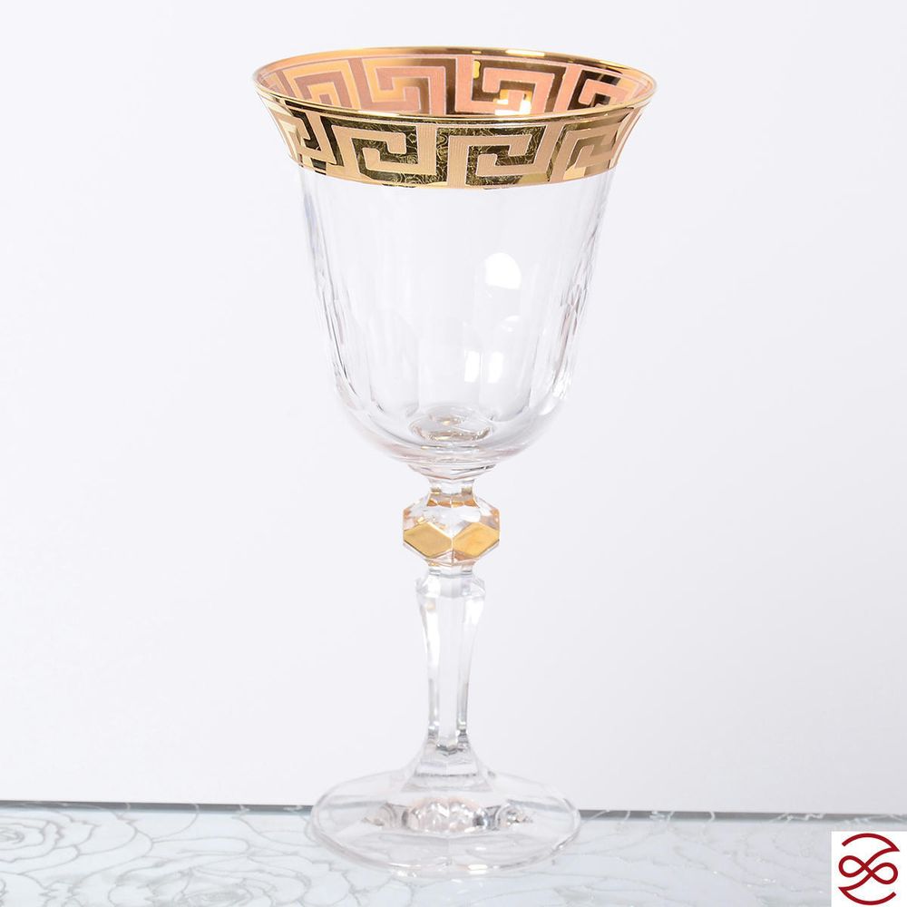 Набор бокалов для вина Bohemia Gold Костка Кристина 220мл (6 шт)