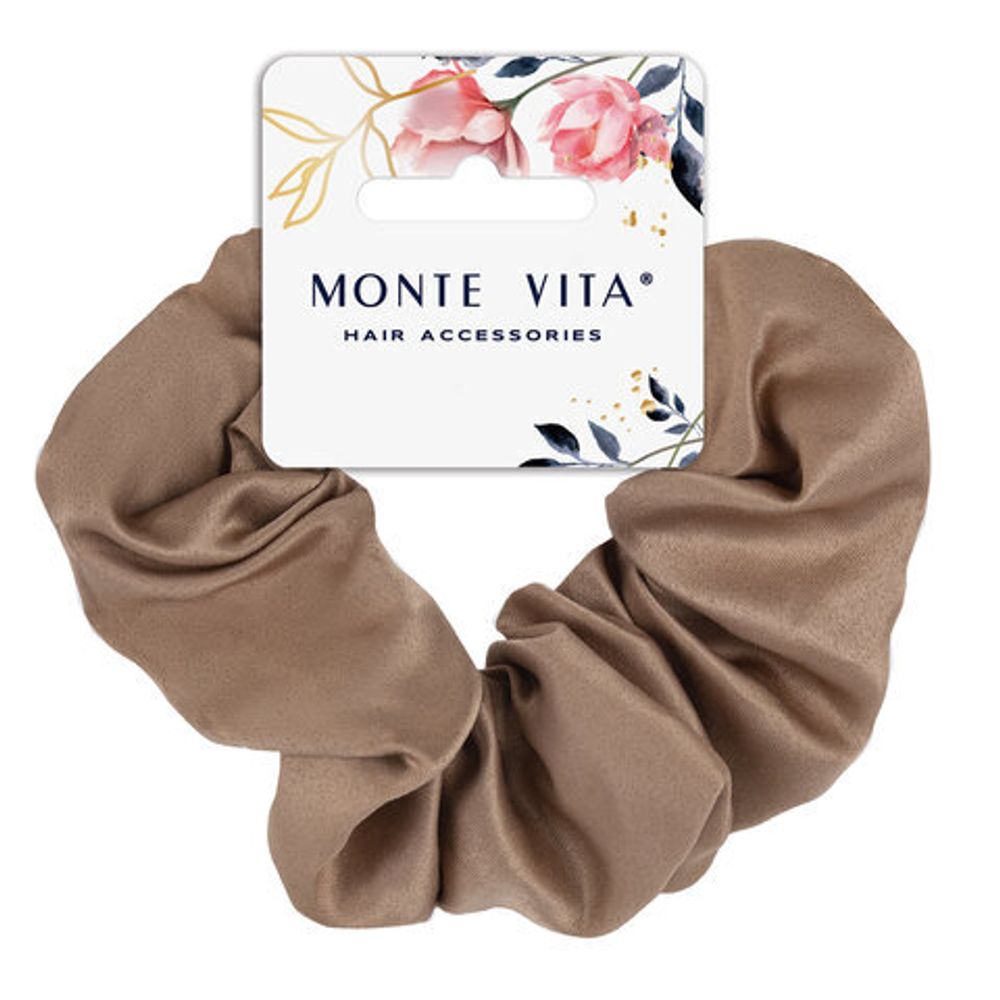 Резинка для волос 5х20 см, скранч, коричневый, MONTE VITA, 457071