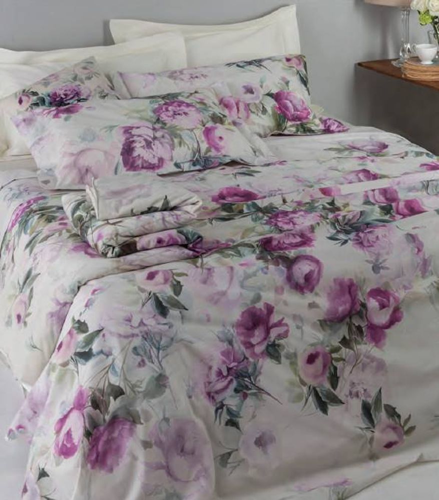 Постельное белье семейное Mirabello Moon Flowers R09 Rosa фото