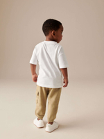 Футболка и джоггеры в комплекте для мальчика Next 854-123, Белый, Песочный