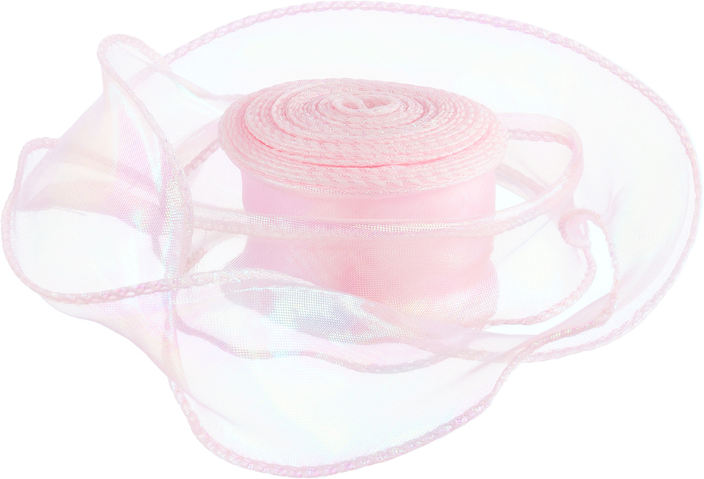 Лента декоративная (4 см*9,14 м) Органза с леской, Розовый, Хамелеон, 1 шт., 6233844