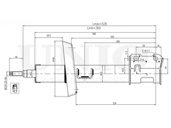 Амортизатор газовый передней подвески правый UNIO SAB-10085