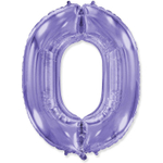 Шар фольгированный Цифра 0 101 см (Сиреневый)