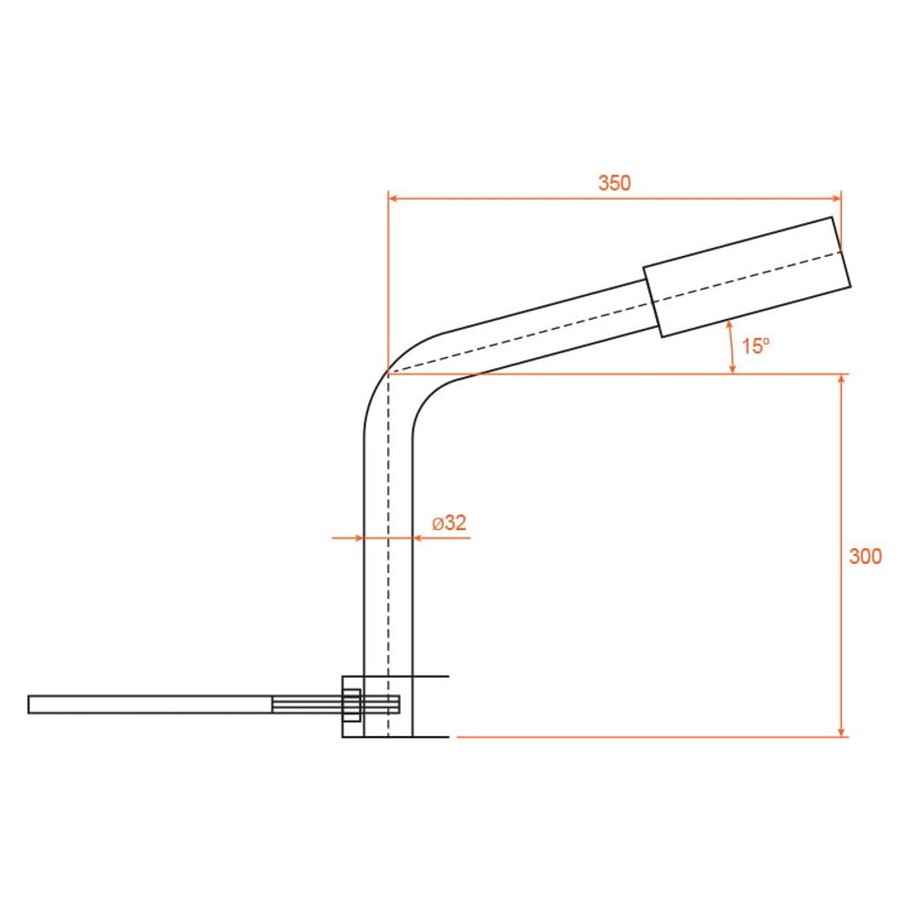 Кронштейн приставной для консольного светильника К1П-0,3-0,35-1-0,12х0,6-С