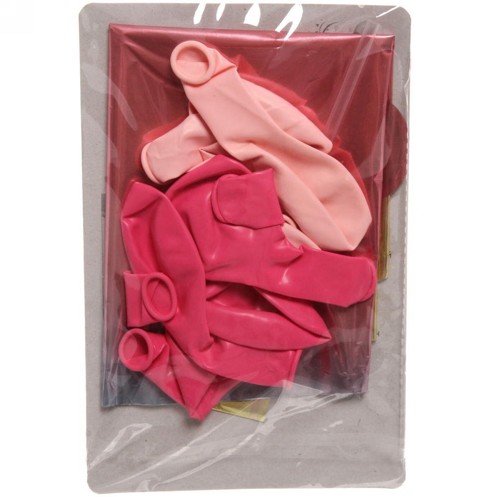 Шар фольгированный 81 см “Цифра 6” с набором шаров (розовый перелив)