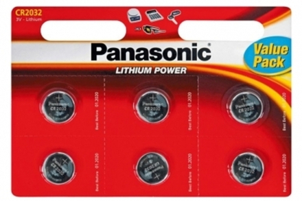 Батарейки Panasonic Lithium Power CR-2032 литиевые 6 шт