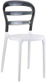 Стул пластиковый, Siesta Contract Miss Bibi, белый, черный