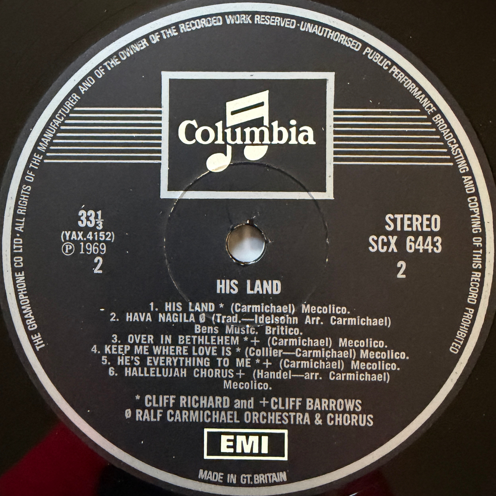 Cliff Richard & Cliff Barrows - His Land (Англия 1970г.) Т