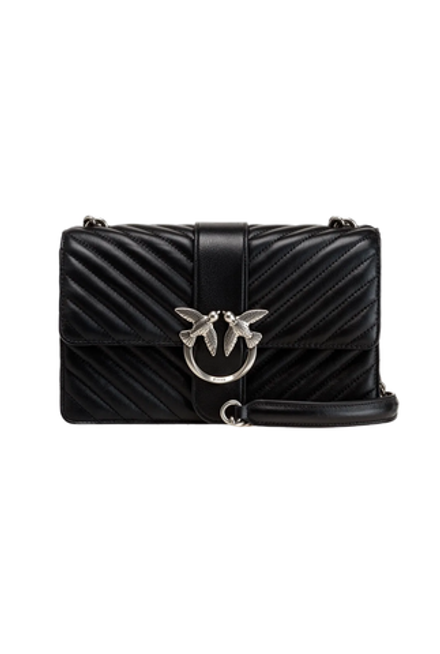 CLASSIC LOVE BAG ICON CHEVRON – black-old silver