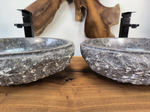 Раковина из мрамора ПАРА! Oval Grey Marmo Wave OM-65752 56х36х15 из натурального камня
