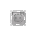 ATLASDESIGN AQUA РОЗЕТКА с зазем. со шт. с прозрач. крыш,16А,IP44, мех., быстрозажим. клем.,АЛЮМИНИЙ