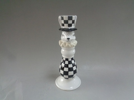 Подсвечник "Шахматный кролик" большой 8*7,8*20см керамика