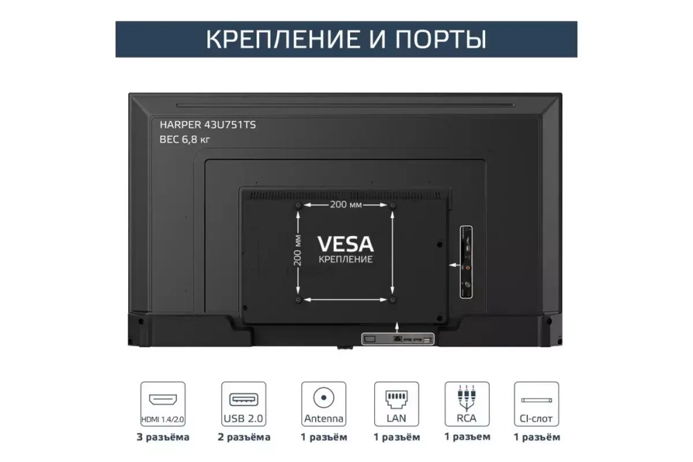 Телевизор Harper 43U751TS