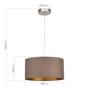 SLE300573-01 Светильник подвесной Никель/Темно-бежевый, Золотистый E27 1*40W BRESCIA