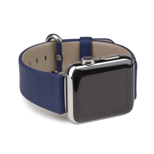 Ремешок для Apple Watch 44/45/46 mm из кожи теленка, синего цвета