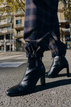 ZARA БРЮКИ КАРГО СВОБОДНОГО КРОЯ В КЛЕТКУ, КРАСНЫЙ/ТЕМНО-СИНИЙ