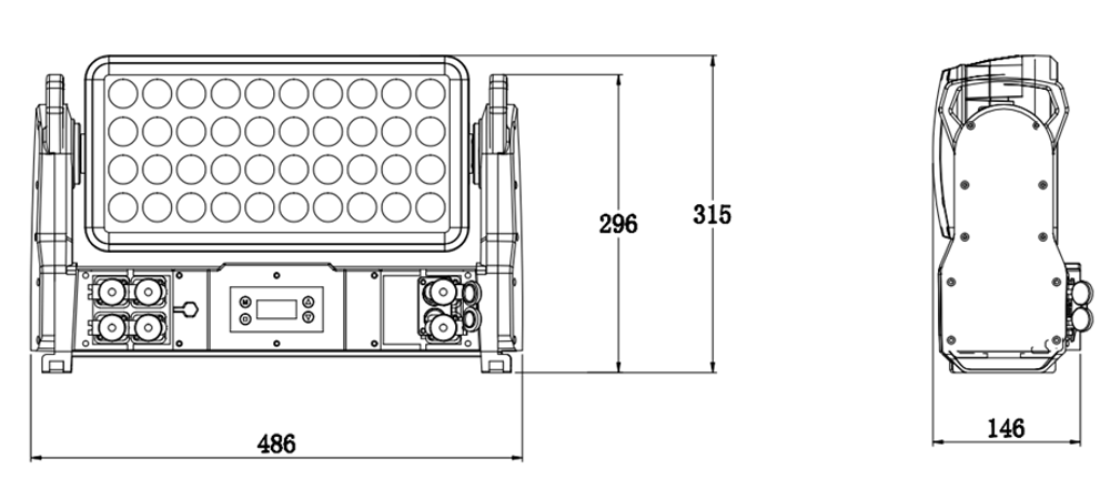 Strobe Thunder M — LED стробоскоп 40×RGBW 1200 Вт IP65