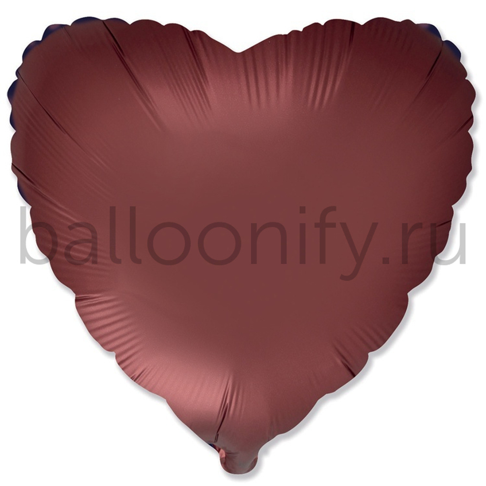 Фольгированная фигура, сердце, 18"/46СМ Сатин Rooibos