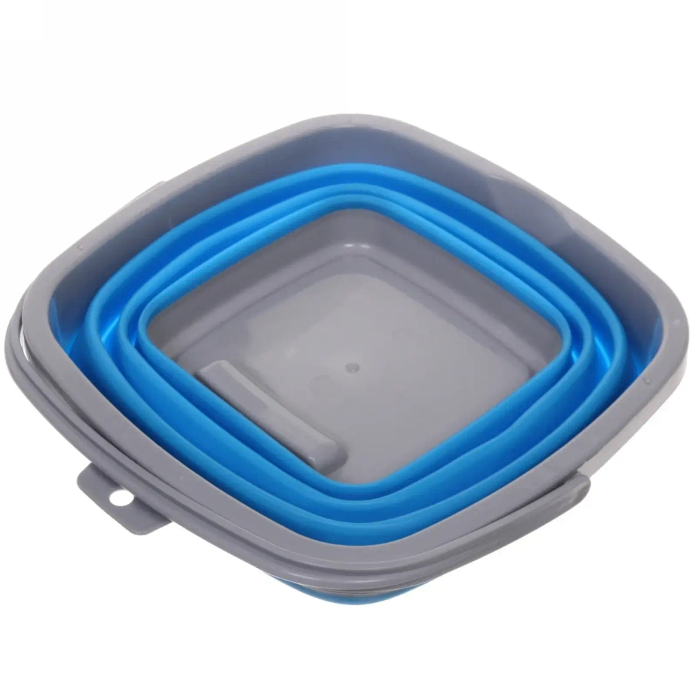 Ведро складное квадратное 10л 29х25см синее