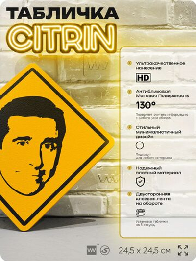 Табличка декоративная "Майкл Скотт, сериал Офис" на дверь и стену, прикольная штука в подарок, декоративный знак для комнаты, офиса, 24,5х24,5 см, пластиковая, Айдентика Технолоджи