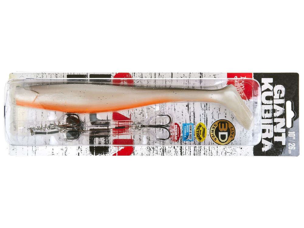 Набор Виброхвост + стингер LJ 3D Series Kubira Swim Shad 10,3" (26 см), цвет PG18, 1 шт.