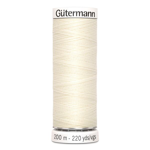 Нитки универсальные Gutermann Sew-all 100 (200 метров), 5 кат. | _001 молочный (сумрачно-белый)