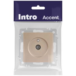 Розетка Intro Accent 6-301-04 TV одиночная, IP20, СУ, шампань | Intro