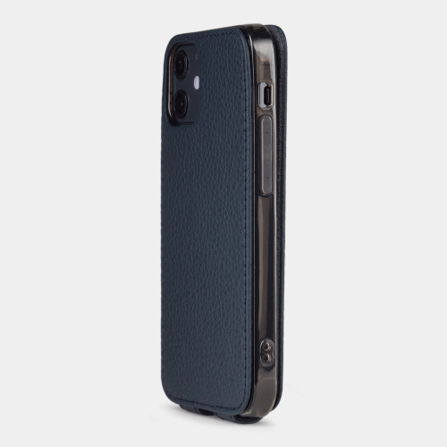 Чехол для iPhone 12 Mini из натуральной кожи теленка, цвета синий