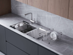 Кухонная мойка Omoikiri Tadzava 54-U/I ULTRA-GM вороненая сталь 4993267