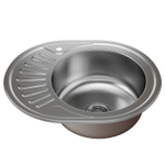 Мойка овал 57х45 (0,8) прав вып 3 1/2 MIXLINE 18 см с сифоном ДЕКОР