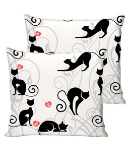 Комплект наволочек 2шт Сказка "Кошки на белом" 70х70 см
