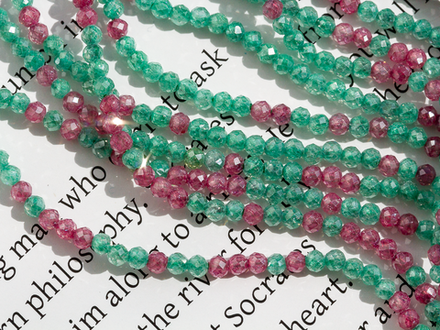 Фианиты микс 2мм, огранка (нить бусин)