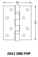 Петля АЛЛЮР  2043  2 подш. 2ВВ-FHP SBP мат. латунь (уп. 2шт) 101*76  /6673