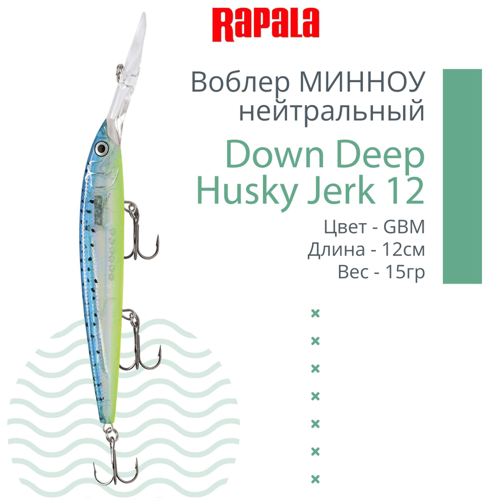 Воблер RAPALA Down Deep Husky Jerk 14, 14см, 23гр, цвет GF