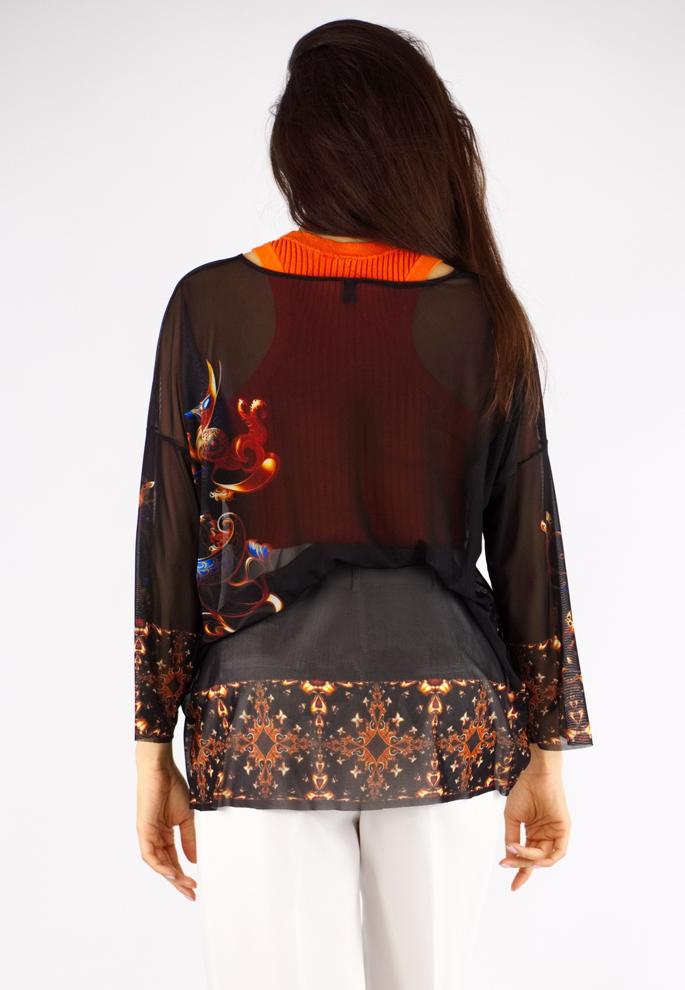 Туника из сетки "Загадки скифов", принт по мотивам скифских татуировок