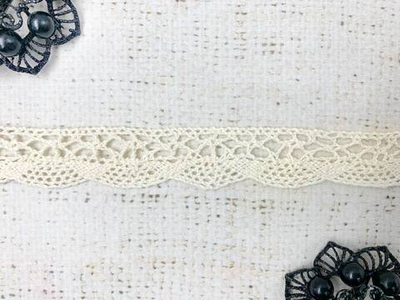 Кружево хлопковое/Тесьма вязаная, ш. 2 см, суровый