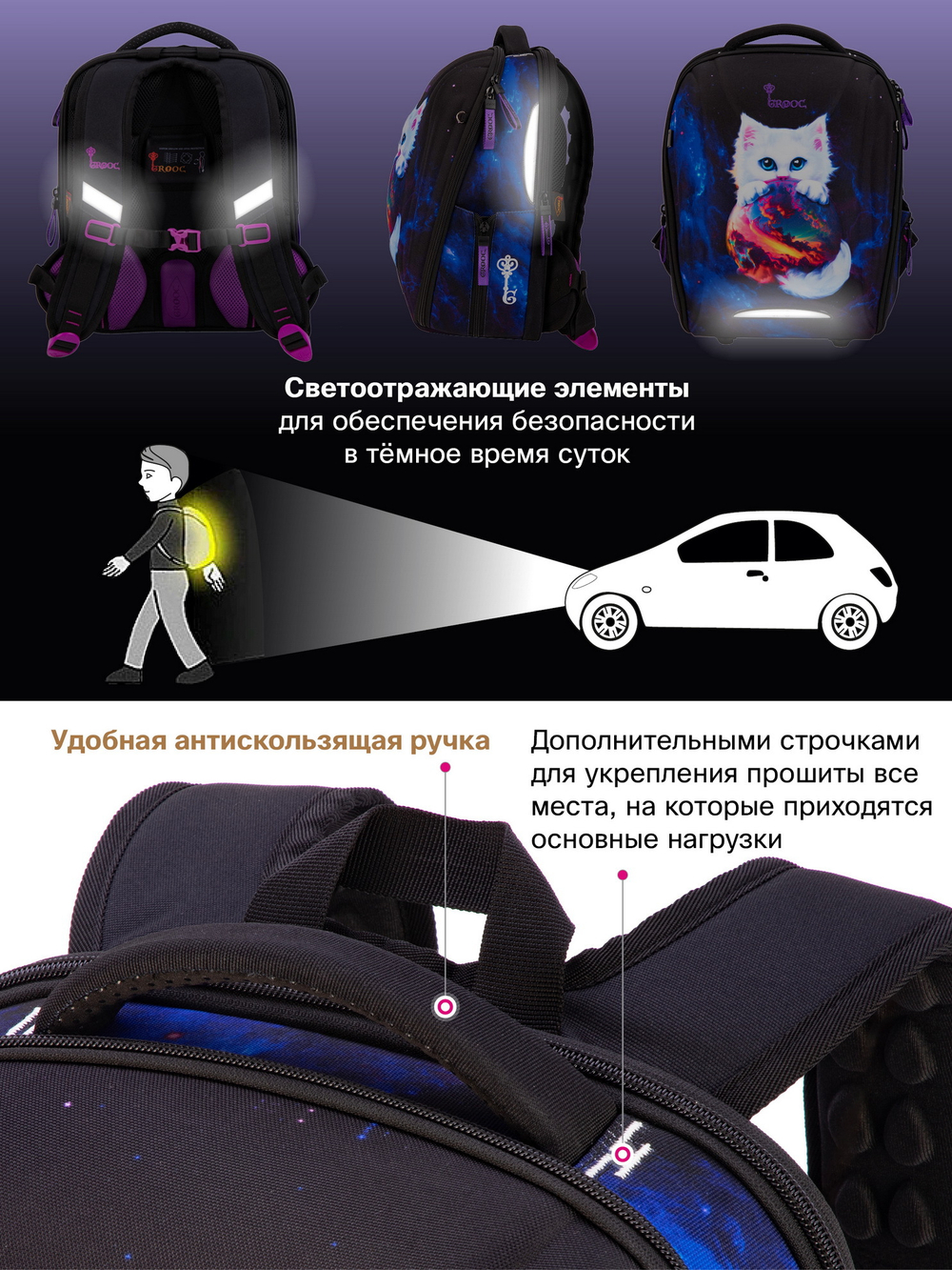 Ранец GROOC 7mini-034 + пенал + мешок + сумка-пенал