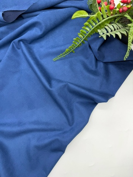 Замша на скубе синяя