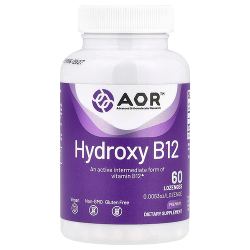 Advanced Orthomolecular Research AOR, Hydroxy B12, 1000 мкг, 60 пастилок