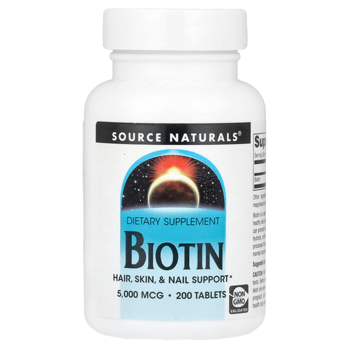 Source Naturals, Биотин, 5000 мкг, 200 таблеток