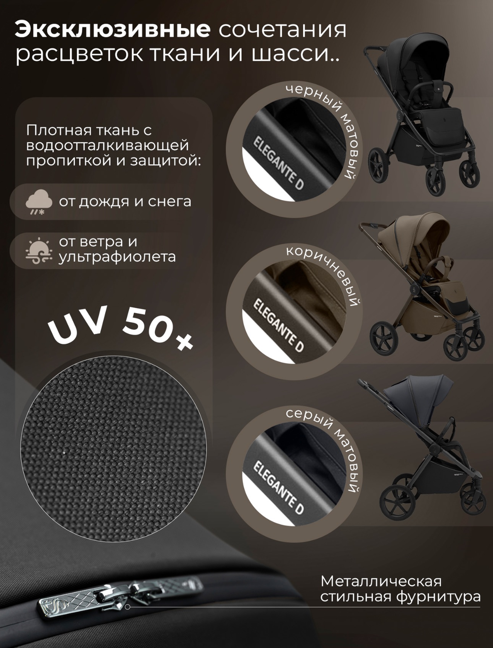 Коляска прогулочная Sweet Baby Elegante D Black