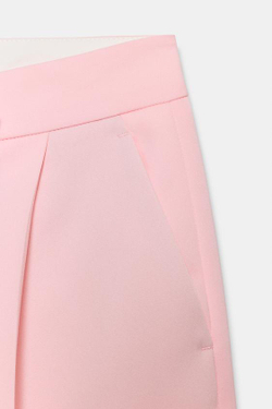ZARA БЕРМУДЫ С ЗАЩИПАМИ И ЗАПАХОМ, РОЗОВЫЙ