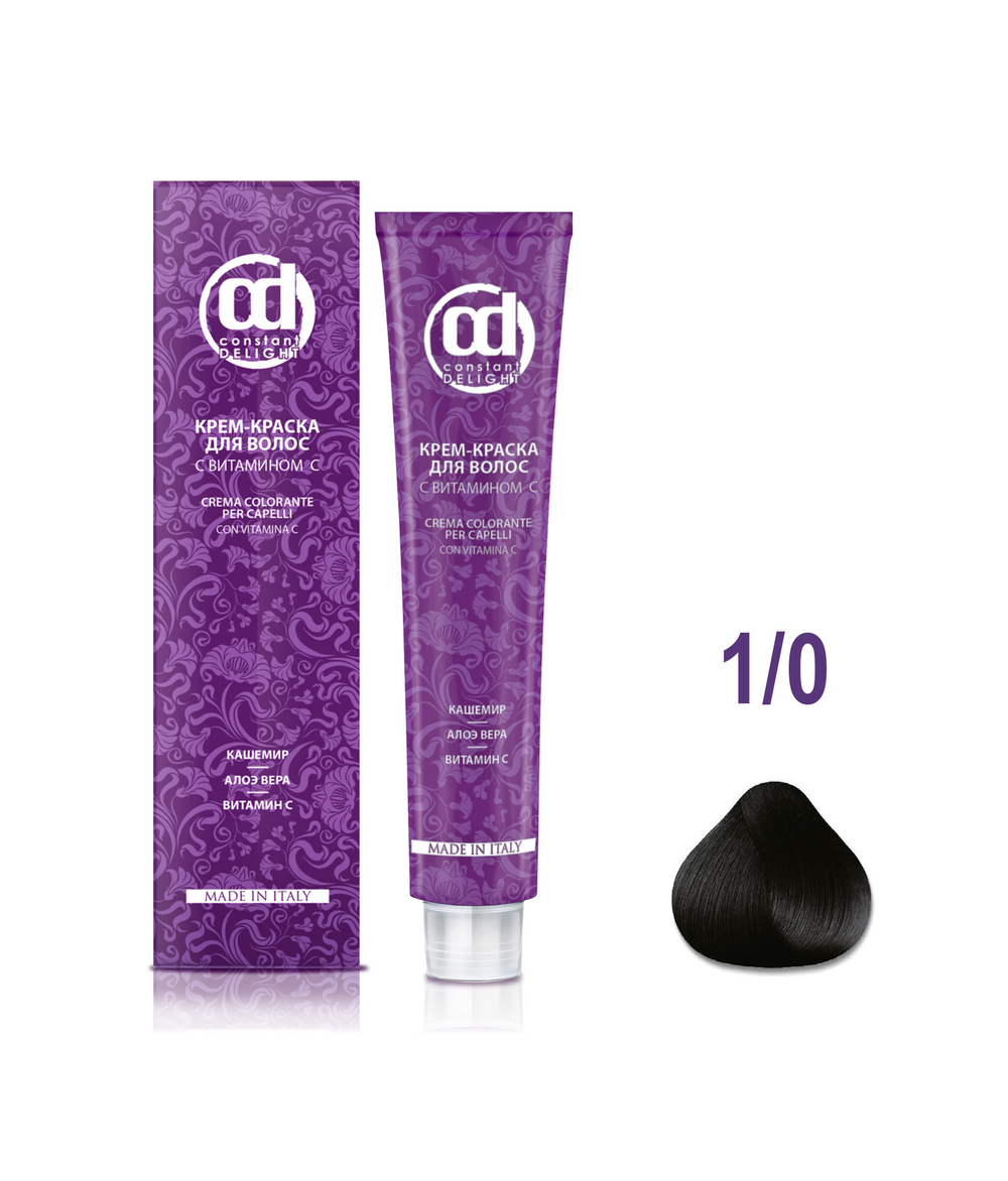 Д 1/0 крем-краска для волос с витамином С черный натуральный 100 мл